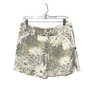 Free People Floral Linen Blend Roll up or Down Button Shorts Women's Size 6
